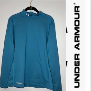 EUC under Armour fitted cold gear, mock turtleneck in turquoise size XL.